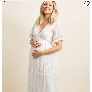 Pink Blush Maternity Dress in White. Size Medium.